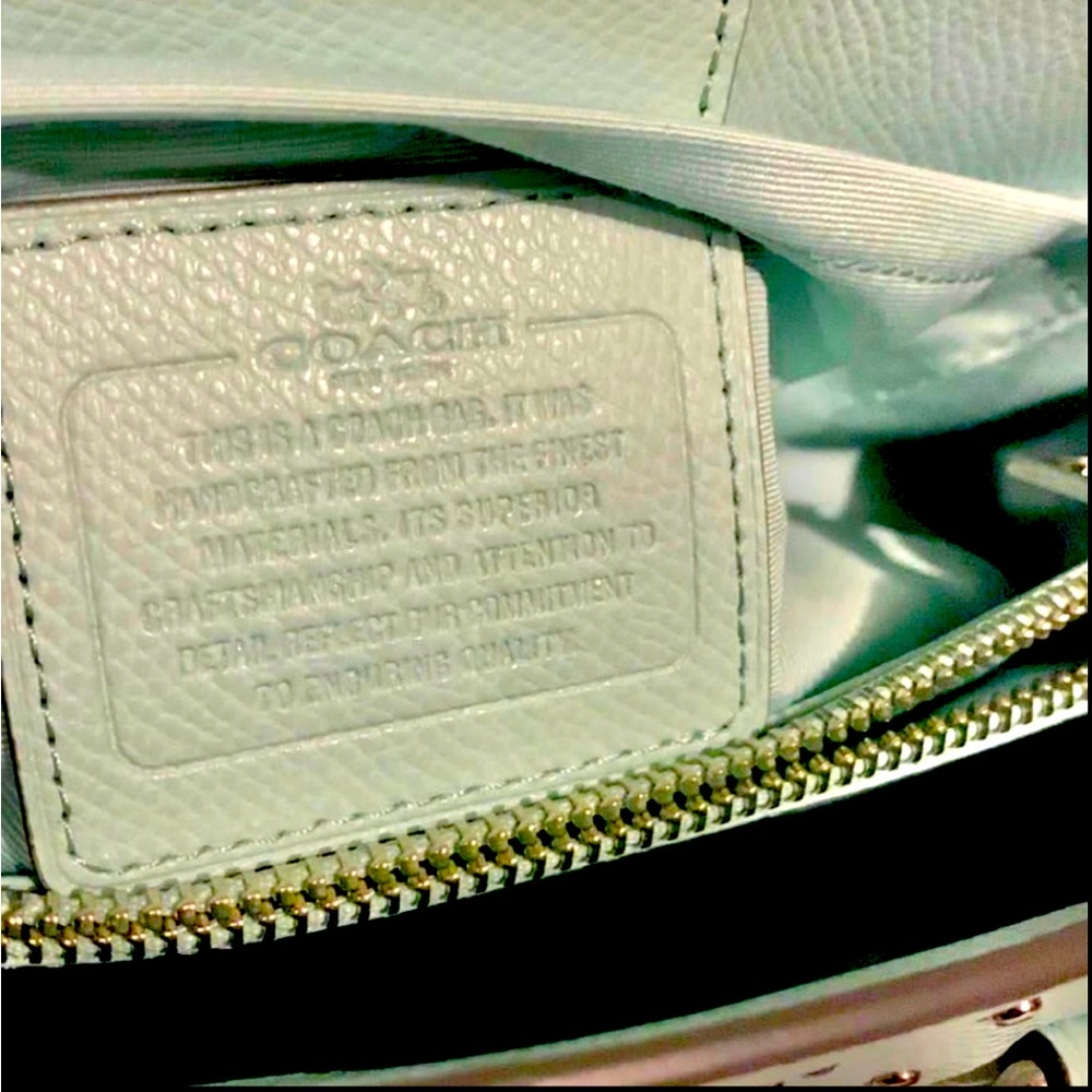 COACH SEA-GLASS MARGOT STUDDED
EMBELLISHED LEATHER  SATCHEL - Picture 11 of 14
